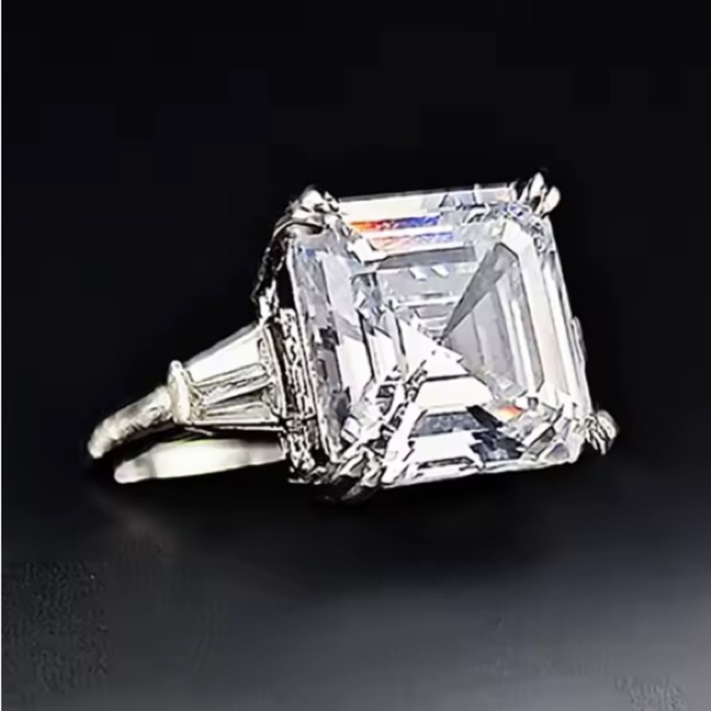 9.25 Asher Cut Moissanite  Ring 4 CTS